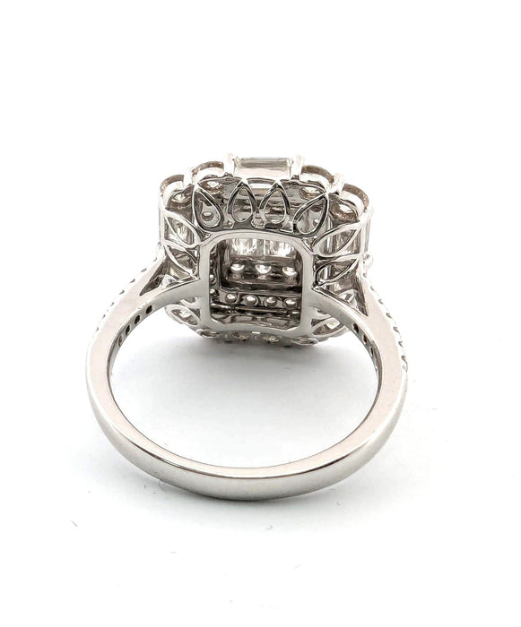 Bague Bague en or blanc avec diamants baguette et brillant 58 Facettes