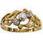 Bague Bague Art Nouveau diamants old mine et perle de culture en or jaune 18k 58 Facettes A834