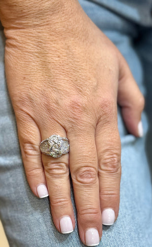 Bague 57 Bague infini en or blanc 18 carats et diamants naturels 58 Facettes