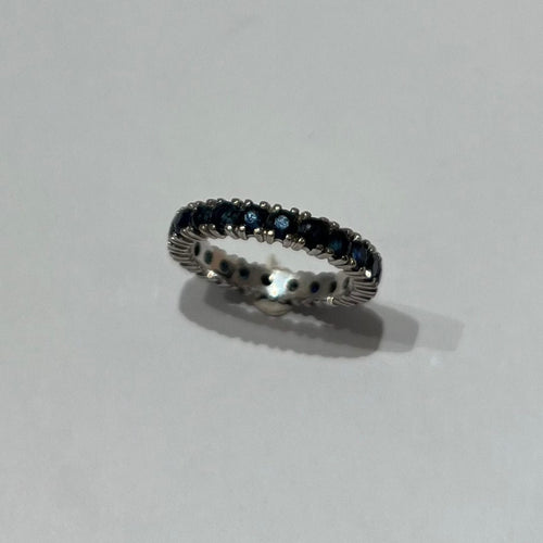 Bague 59 Alliance or blanc saphirs 58 Facettes