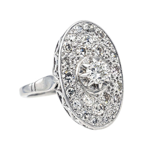 Bague 55 Bague Marquise Or blanc, Platine Diamant 58 Facettes 4097114CN