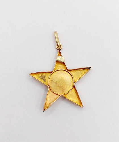 Sarı altın ve inci yıldız kolye (yaklaşık 1900) 