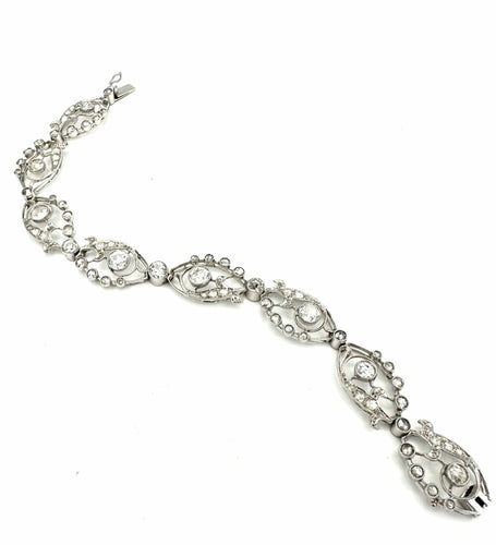Bracelet Bracelet 19ème en platine et diamants (5.5ct) 58 Facettes