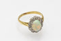 Bague 54 Bague vintage en or jaune avec opale et diamants, Grande-Bretagne 58 Facettes 10608