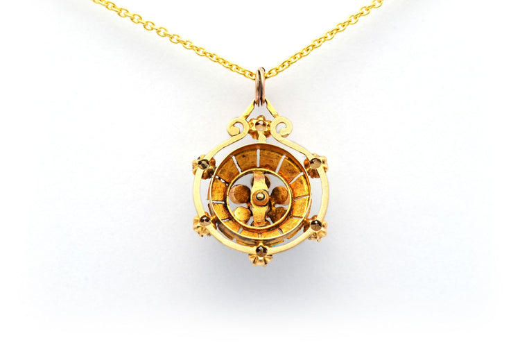 Pendentif Pendentif Napoléon III or jaune turquoises perles 58 Facettes B322