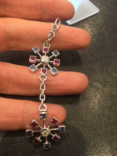 Pendentif Pendentif Flocons de Neige Or Gris serti de Diamants 58 Facettes