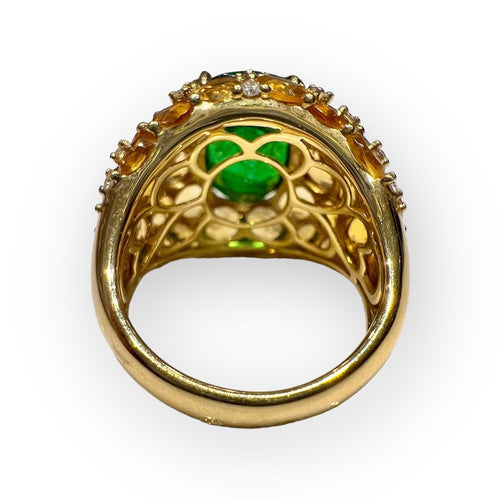 Bague 53.5 Bague Tsavorite 7,20 carats et pavage de citrines 58 Facettes 7662 A