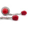 Boucles d'oreilles Superbes boucles d'oreilles en or blanc 18 carats avec corail et diamants 58 Facettes