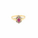 Bague 57.5 Marguerite en or jaune diamants et rubis 58 Facettes 31138