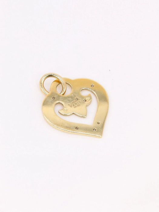 Pendentif Pendentif coeur OJ Perrin or jaune diamants 58 Facettes J614