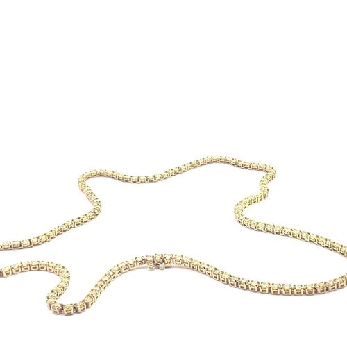 Collier Yellow gold Tennis Necklace with Fancy-Yellow Diamonds 58 Facettes UN0135