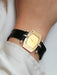 Montre BOUCHERON - Montre or jaune diamants bracelet cuir noir 58 Facettes 1000