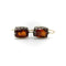 Boucles d'oreilles Boucles d'oreilles vintage en or jaune et argent serties de grenats mandarins 58 Facettes