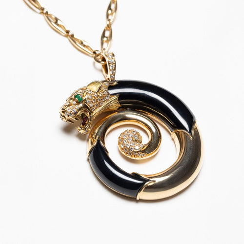 Collier Collier Panthère Or jaune, diamants et onyx 58 Facettes 2.18781