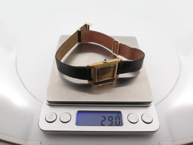 Montre vintage montre BOUCHERON carre 24 mm or jaune lezard mecanique 58 Facettes 258880