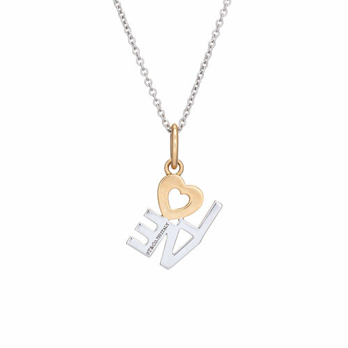 Collier Tiffany & Co - Collier Love avec pendentif diamant en or blanc et jaune 18k 58 Facettes G14198