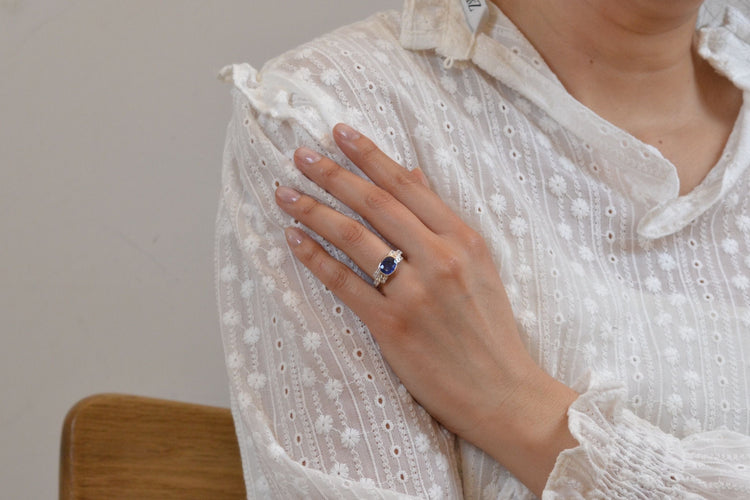 Bague 56 Bague saphir Birman non chaufée de 2,42cts et diamants 58 Facettes 25565