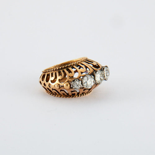 Bague 48 Bague tank  jarretière 1940 diamants 58 Facettes