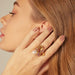 Bague 54 Bague Romance Divine en or jaune perle et citrines 58 Facettes CHAT-ROM-RI-PCI