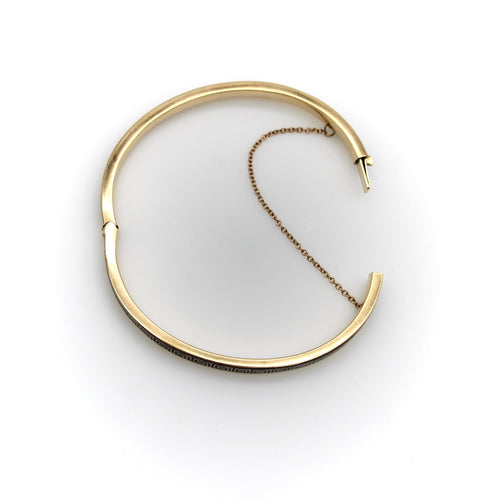 Bracelet Bracelet victorien en or émaillé à motif de clé grecque 58 Facettes