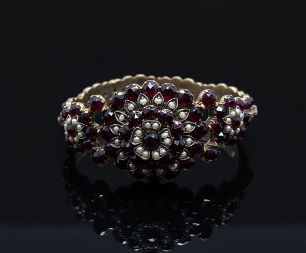 Bracelet Bracciale Austroungarico con Granato Piropo 58 Facettes