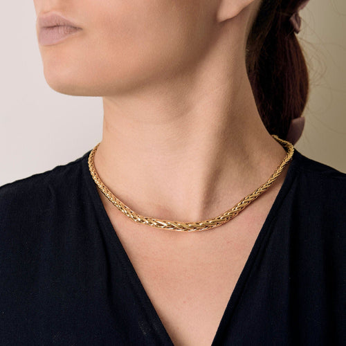 Collier Collier en or jaune à maille palmier 58 Facettes AUX10241