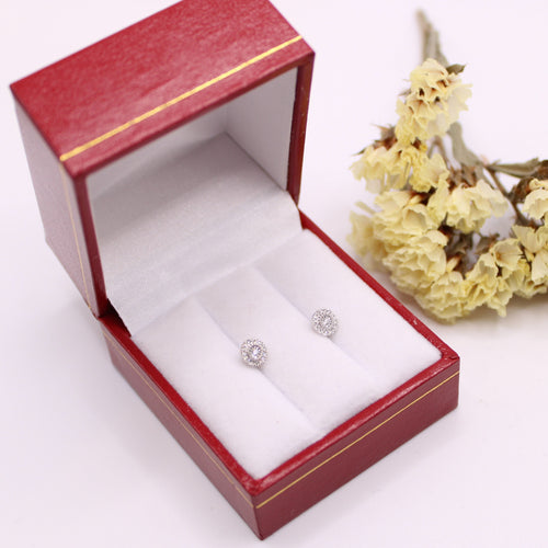 Boucles d'oreilles Boucles d'oreilles clous Or blanc 18 carats, pavage Diamants 58 Facettes