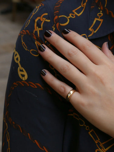 Bague 48 Bague jonc anglais or jaune diamant 0,1 ct 58 Facettes J24