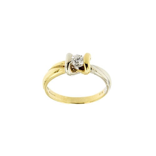 Bague 56 Bague solitaire deux ors avec diamant de 0,28 ct 58 Facettes 36725