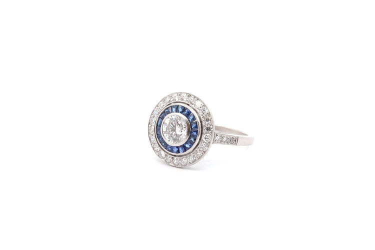 Bague 54 Bague art déco diamant de 0,71ct G/SI1 58 Facettes 26478-26558