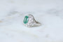 Bague Dôme Style Art Déco Emeraude 2,58 Cts et Diamants 58 Facettes