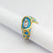 Bague 52 Bague en or jaune, diamants et turquoise 58 Facettes 32397