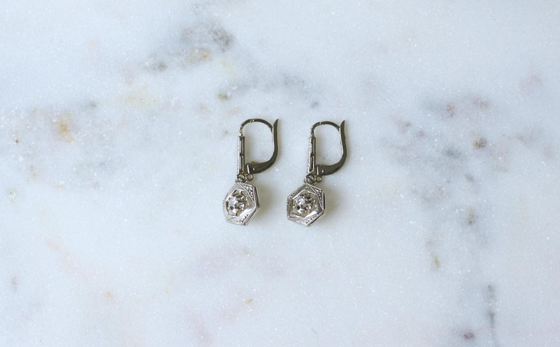Boucles d'oreilles Boucles d'Oreilles Pendantes Art Déco Diamants 58 Facettes