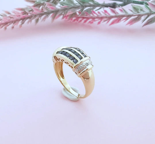 Bague 55.5 Bague Saphirs et Diamants Or 18K (750/1000) 18 carats 58 Facettes AA 1632