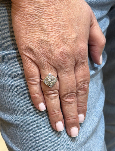 Bague 54 Bague vintage or blanc platine et diamants 58 Facettes