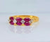 Bague 50 Bague en or jaune 18 carats, 6 rubis et 4 diamants 58 Facettes AB551