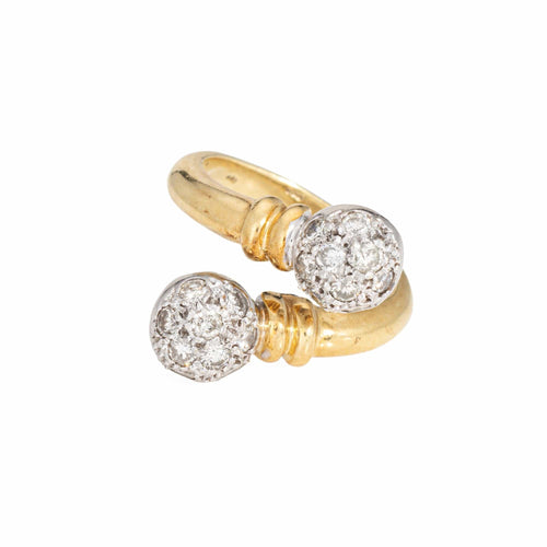 Bague 56 Bague double orbe en diamant, bijou vintage en or jaune 58 Facettes G14009