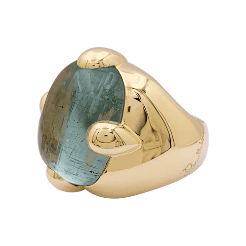 Bague 53 Bague Pomellato "Griffe" or jaune, aigue marine. 58 Facettes 34130