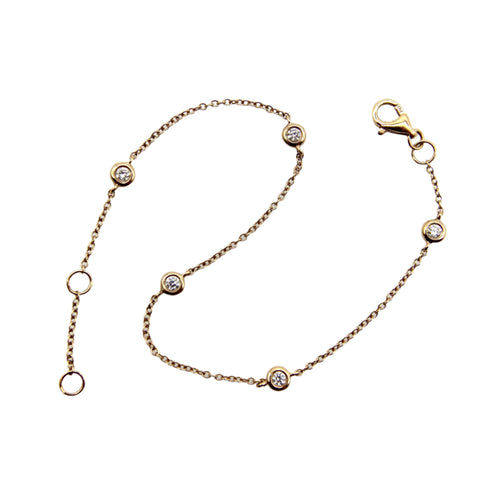 Bracelet Bracelet vintage en or jaune et diamants au mètre 58 Facettes A2003Q