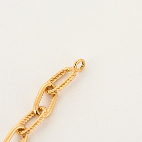 Bracelet Bracelet or jaune, maillons texturés et lisses 58 Facettes NAR0012