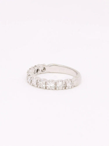 Bague Alliance or blanc diamants taille ancienne 58 Facettes J609