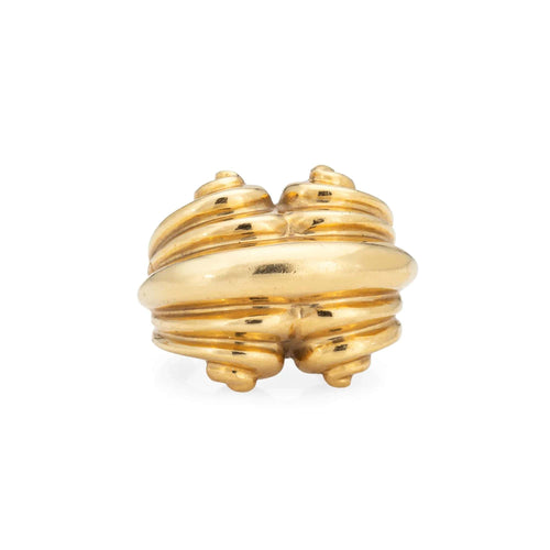 Bague 54 Bague en or cannelée vintage des années 80 58 Facettes G13431