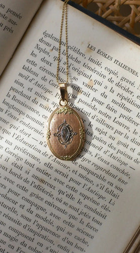 Pendentif Médaillon ouvrant navette diamant taille rose 58 Facettes