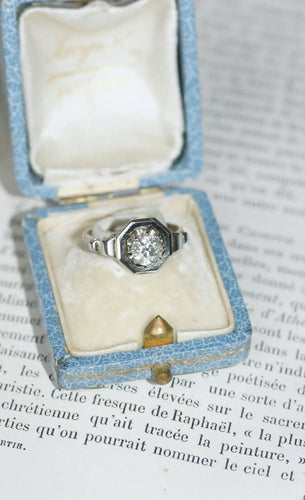 Bague 56 Bague Solitaire Diamant Art Deco 58 Facettes