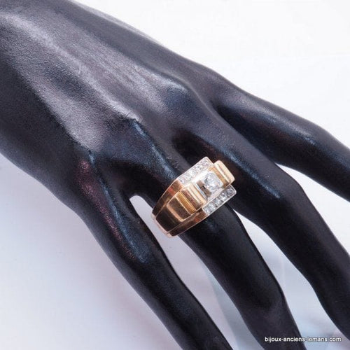 Bague 55 Bague Or jaune Platine Diamants 58 Facettes 4203