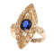 Bague 52 Bague vintage antique en forme de marquise avec diamant et saphir naturel 58 Facettes 23271-0290