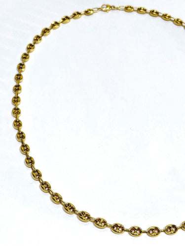 Collier Chaîne maille grain de café en or jaune 18 carats 58 Facettes