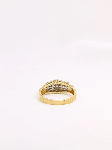Bague 53 Bague vintage or godronné diamants 0,6 ct 58 Facettes J316