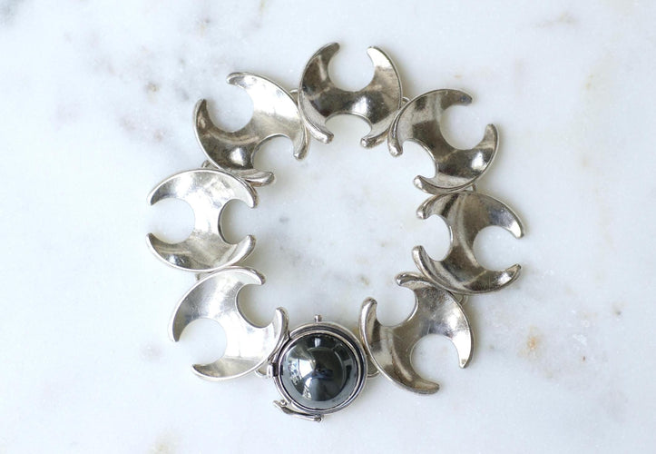 Bracelet Henning Koppel pour Georg Jensen - Bracelet argent fermoir hématite 58 Facettes