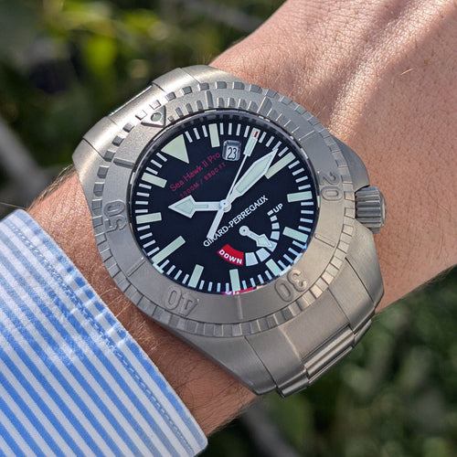 Montre Girard Perregaux Sea Hawk II Pro 3000m 49940 Titanium 2010 Deep Diver + International Guarantee + Papers RARE with Titanium Strap 58 Facettes